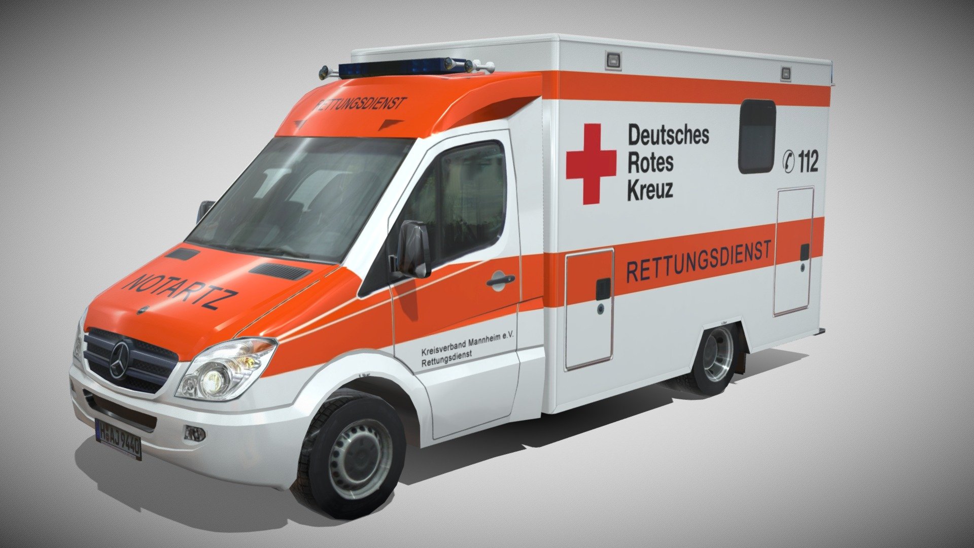 Mercedes Sprinter Doutsches Rotes Kreuz 3d model