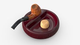 Smoking Pipe Ashtray with Holder 01