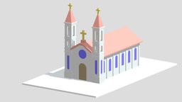 Lowpoly Cartoon Church