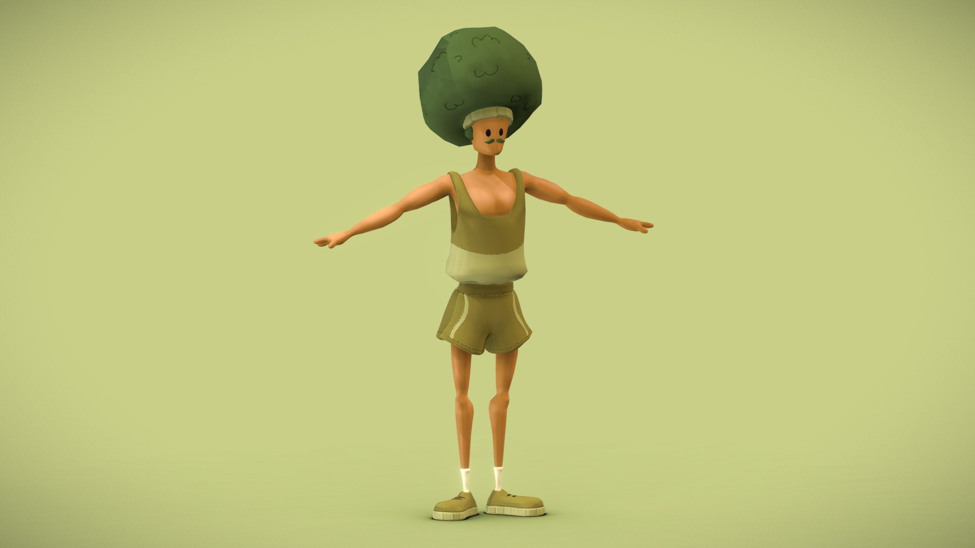 Brocc the athlete 3d model