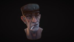 Handpainted Oldman Head