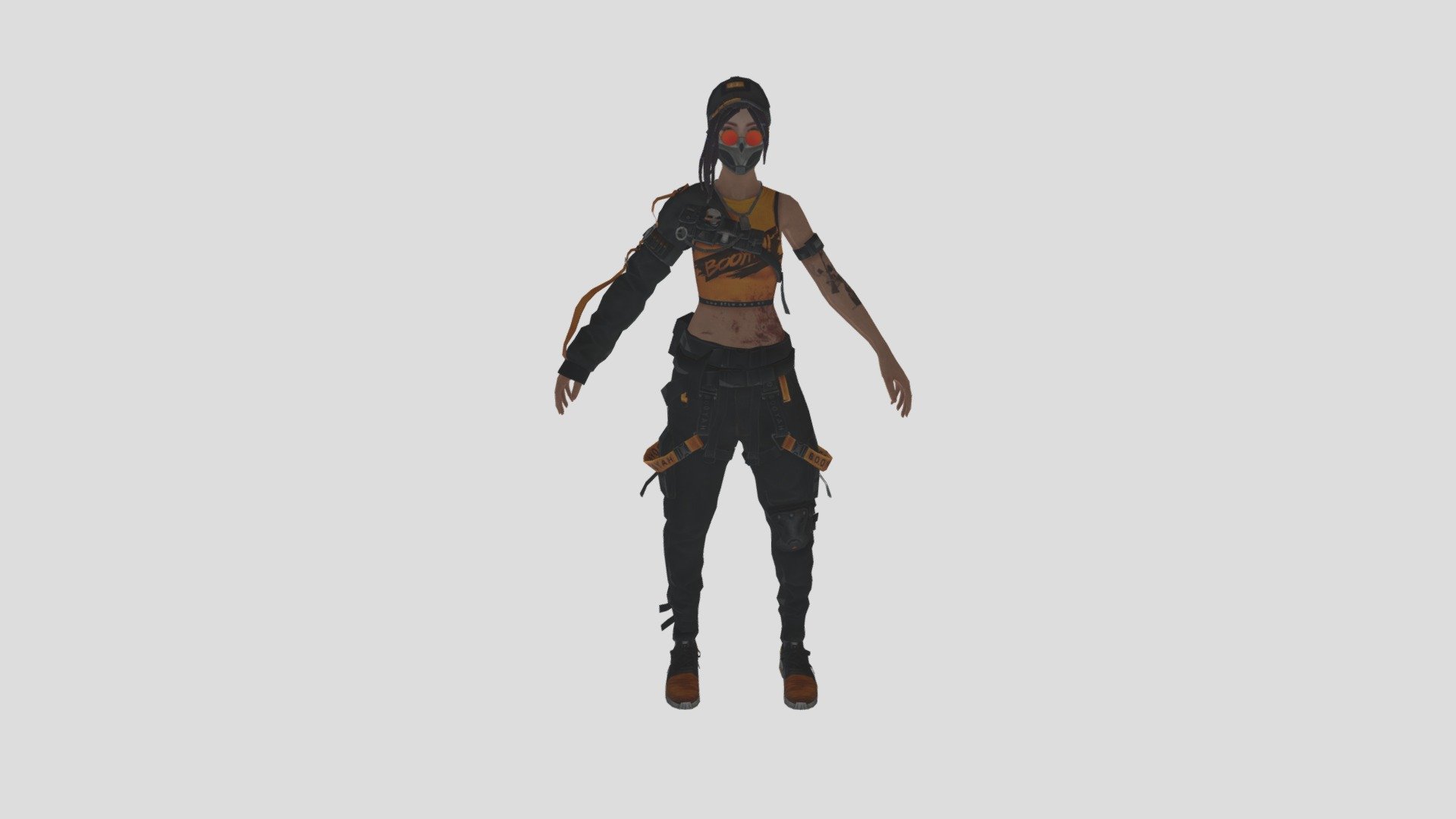 Booyah Girl free fire 3d model