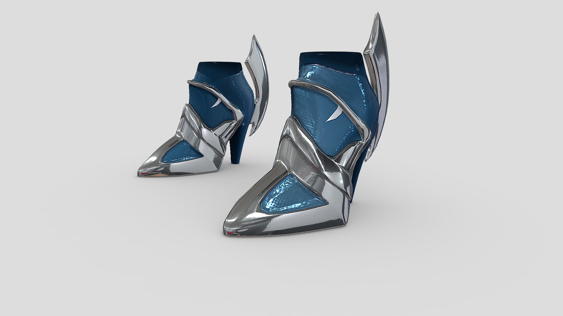 Fantasy Spurs High Heel Ankle Boots 3d model