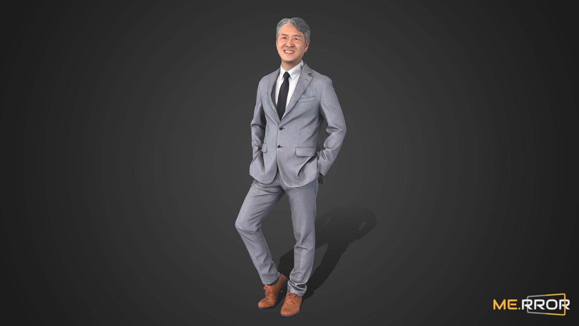 Asian Man Scan_Posed 2 30k poly 3d model