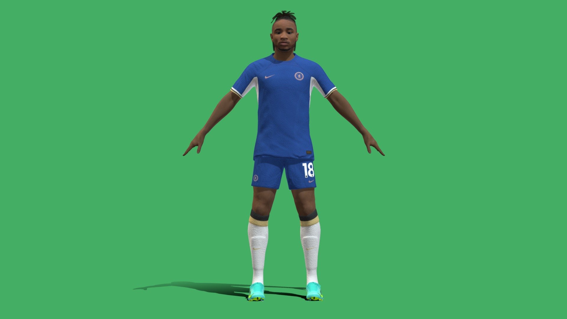 3D Rigged Christopher Nkunku Chelsea 2024 3d model