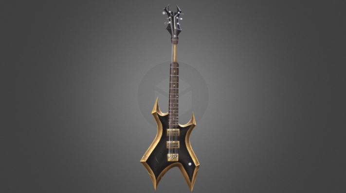 Guitar-Axe Gold (Fantasy Weapon Pack Vol. 1) 3d model