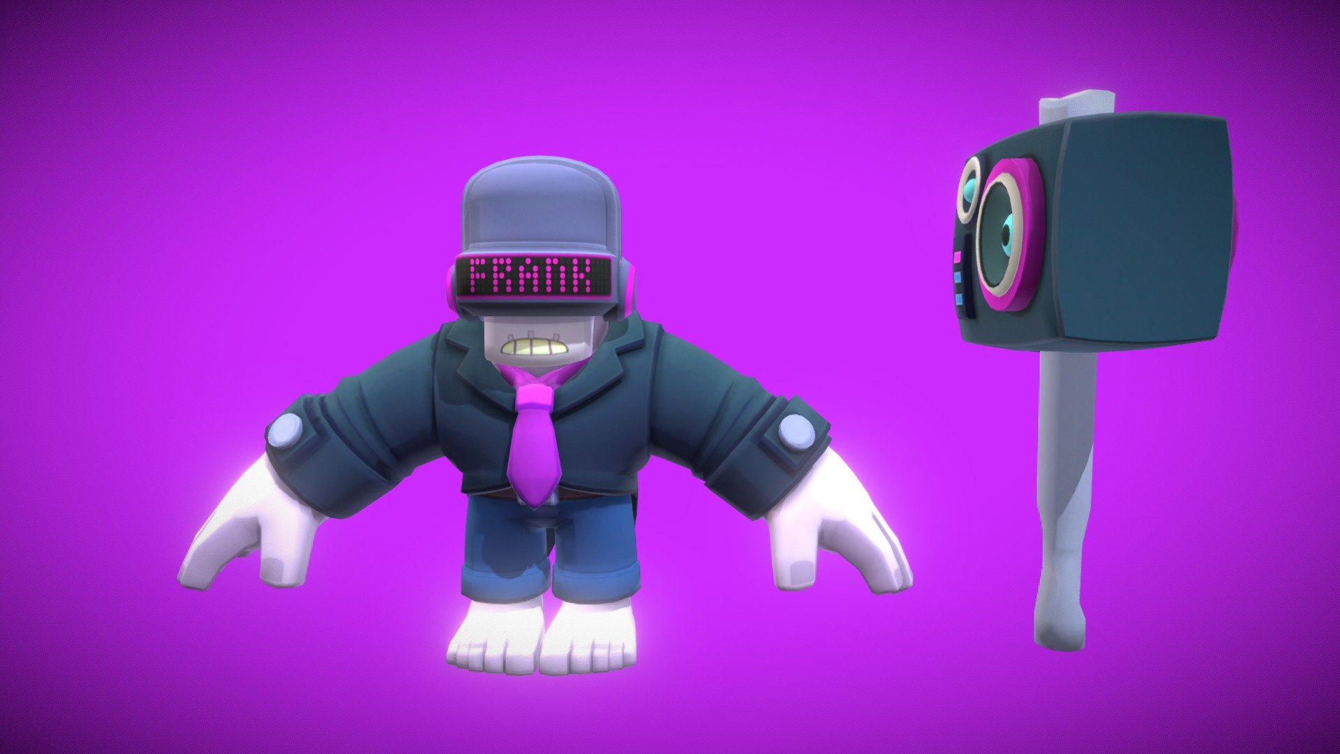 DJ Frank t-pose Brawl Stars 3d model