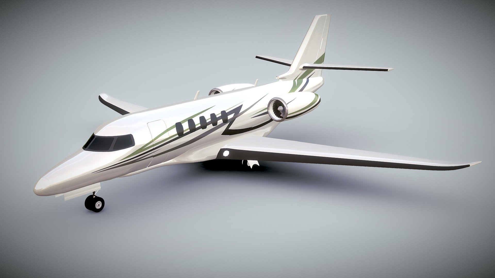 Cessna Citation Latitude private jet 3d model