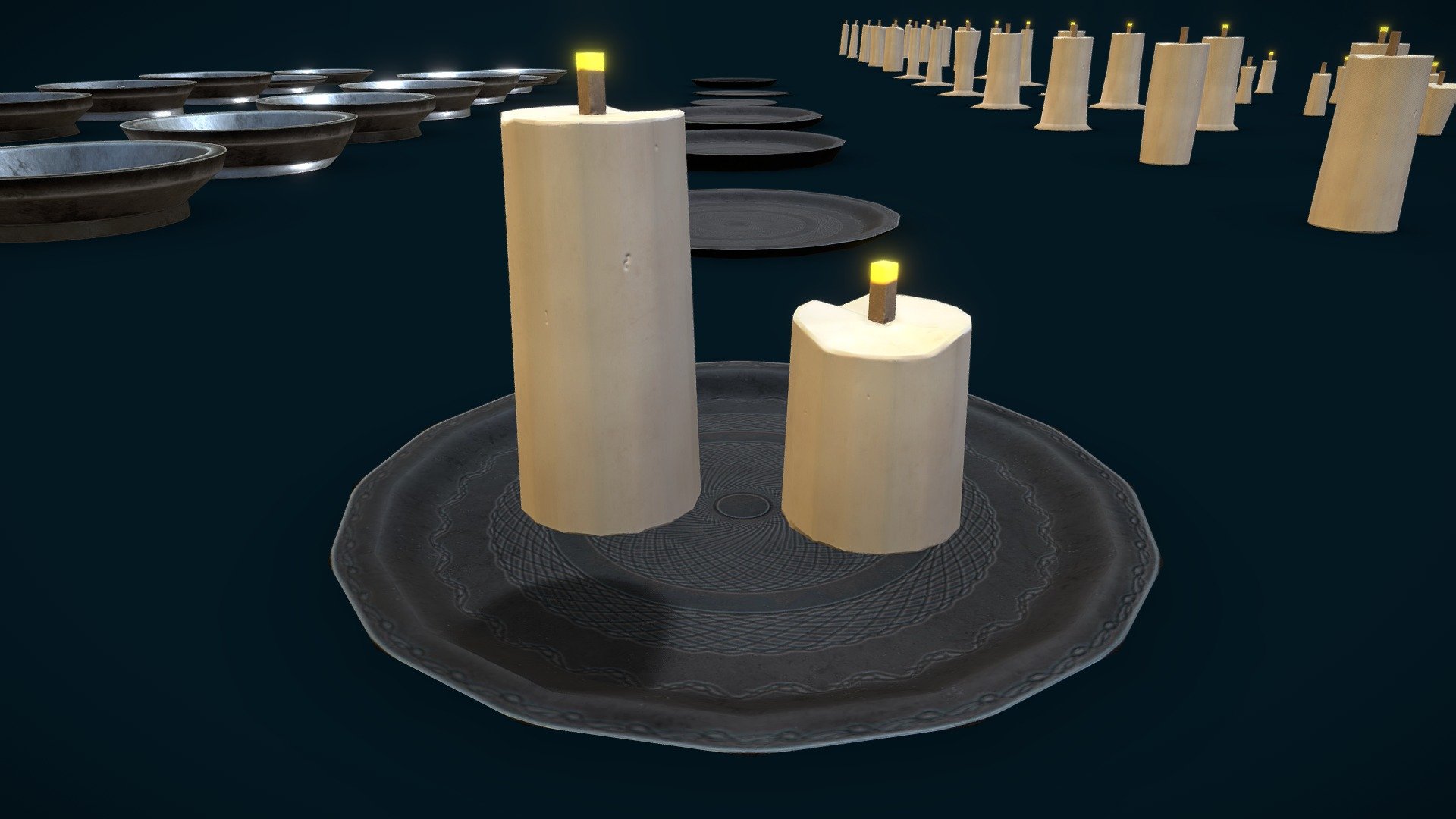 Stylized PBR Candles Pack 3d model