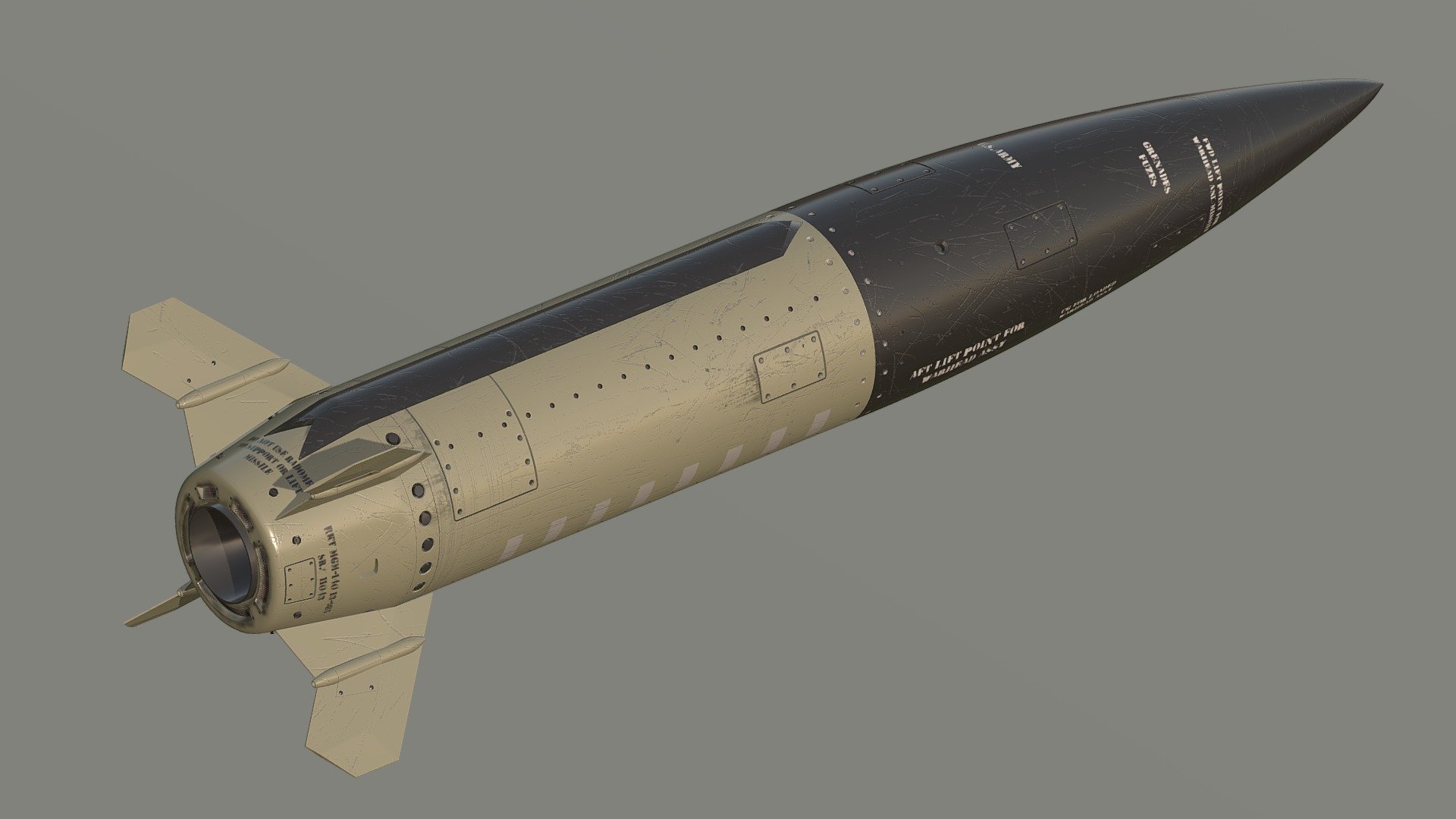 Lockheed Martin MGM-140 ATACMS missile 3d model