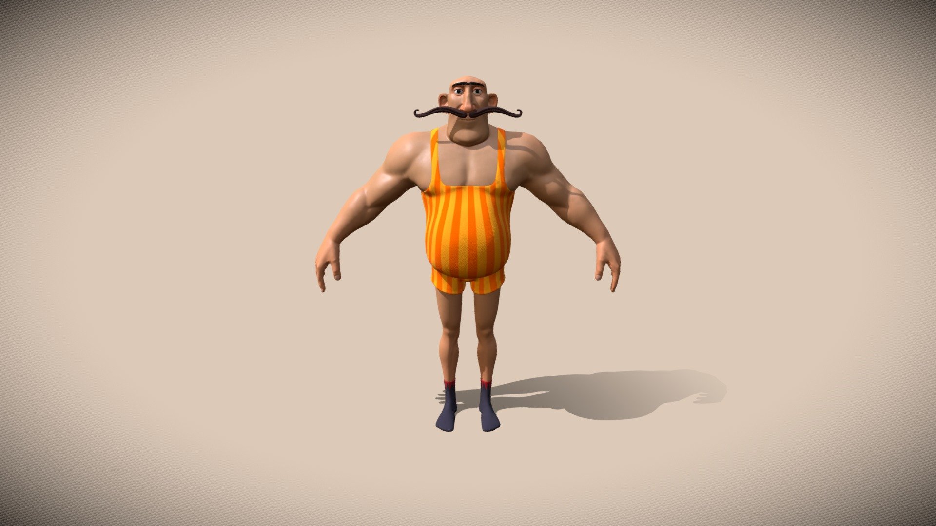 Joyful the strongman 3d model