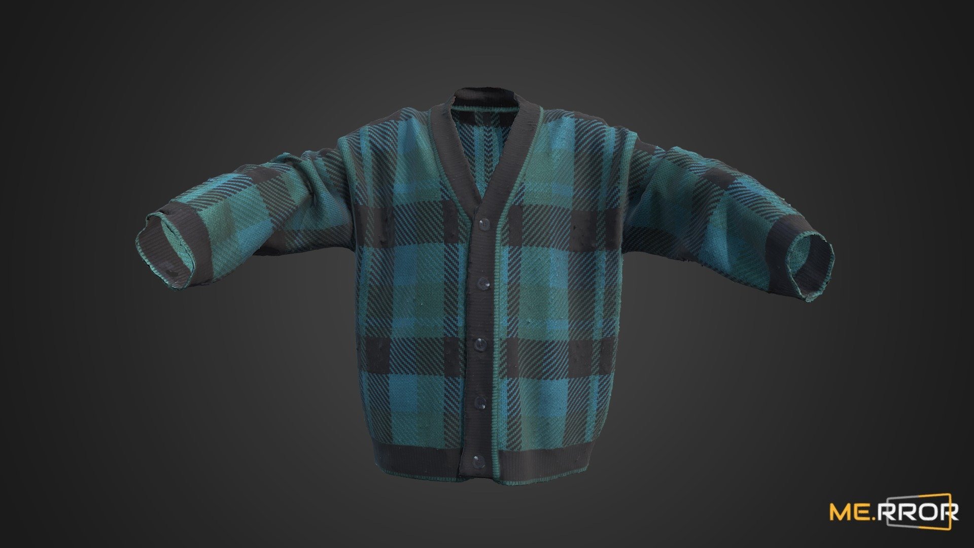 Green Check Cardigan 3d model