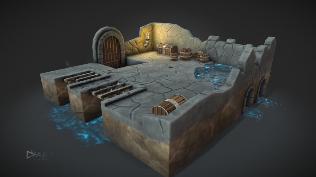 Handpainted Pirate Cave 3d model