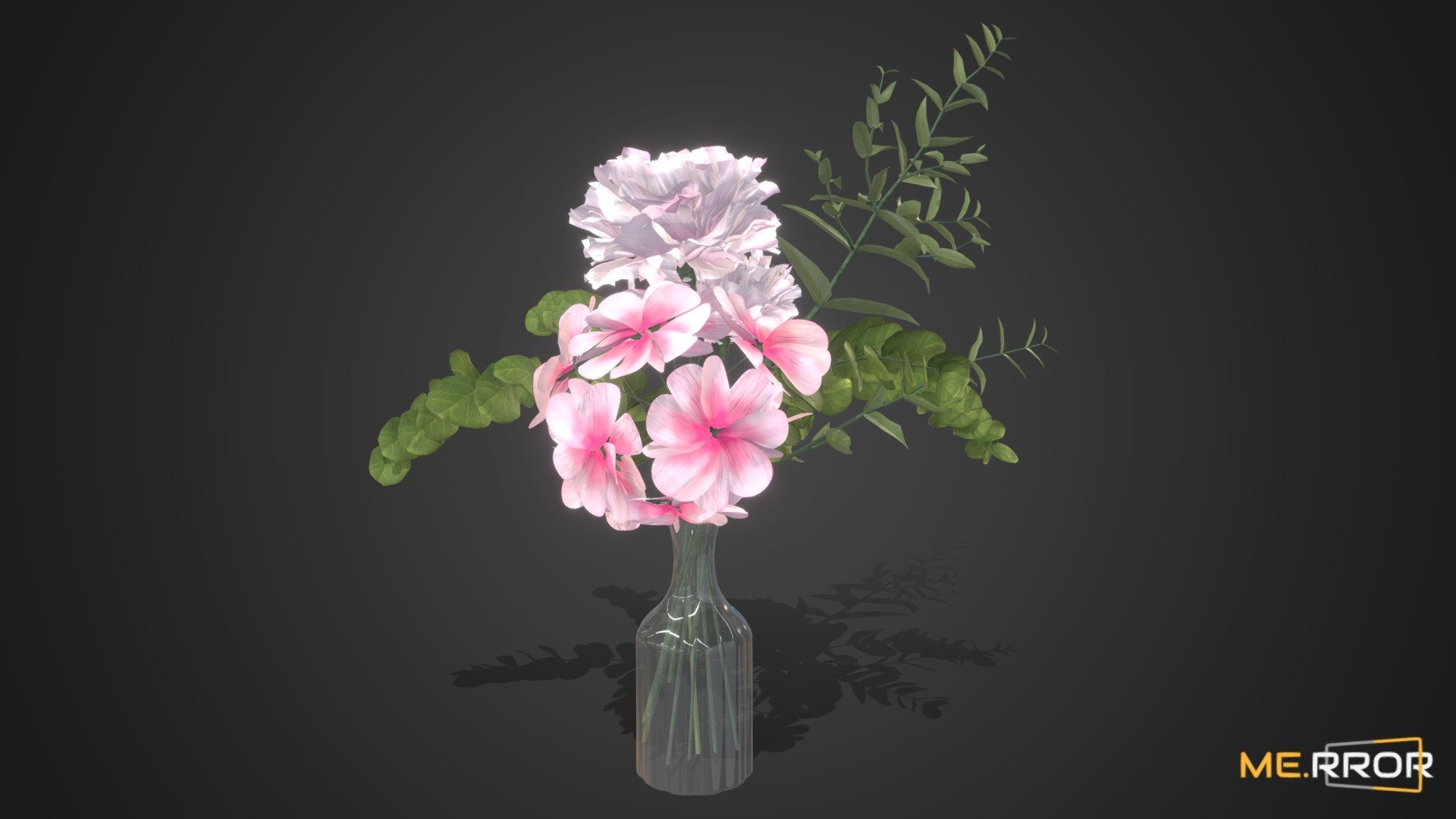 [Game-Ready] Pink Flowers and Vases 3d model