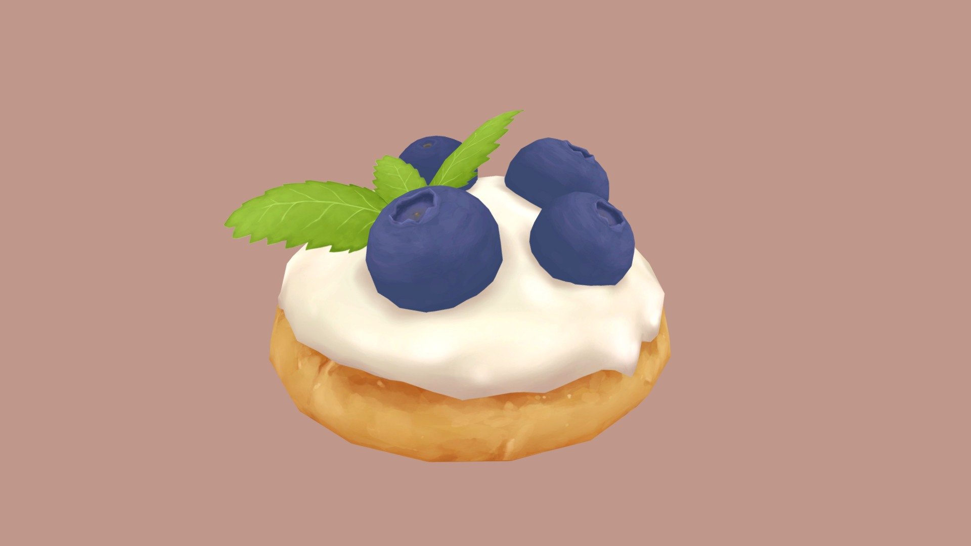 Blueberry Brushetta 3d model