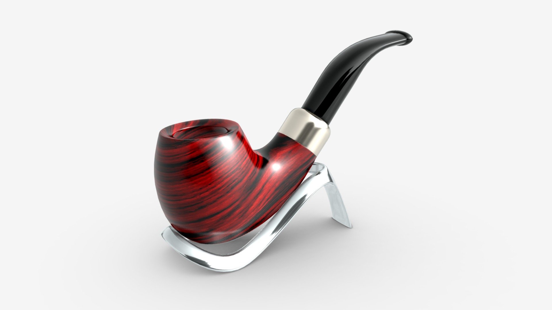 Smoking Pipe Bent Briar Wood 04 3d model