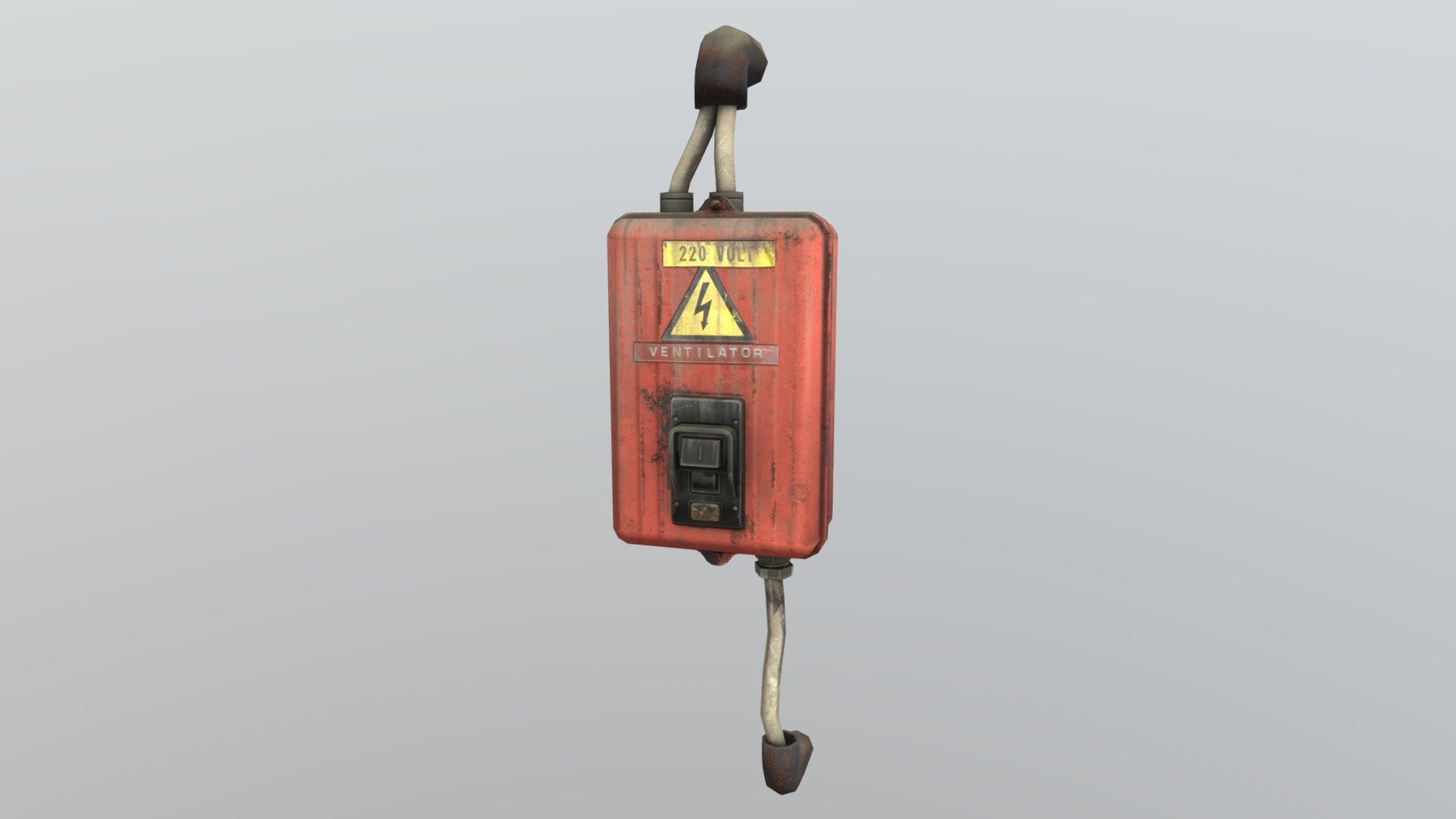 Low Poly Electricity Box 06 3d model