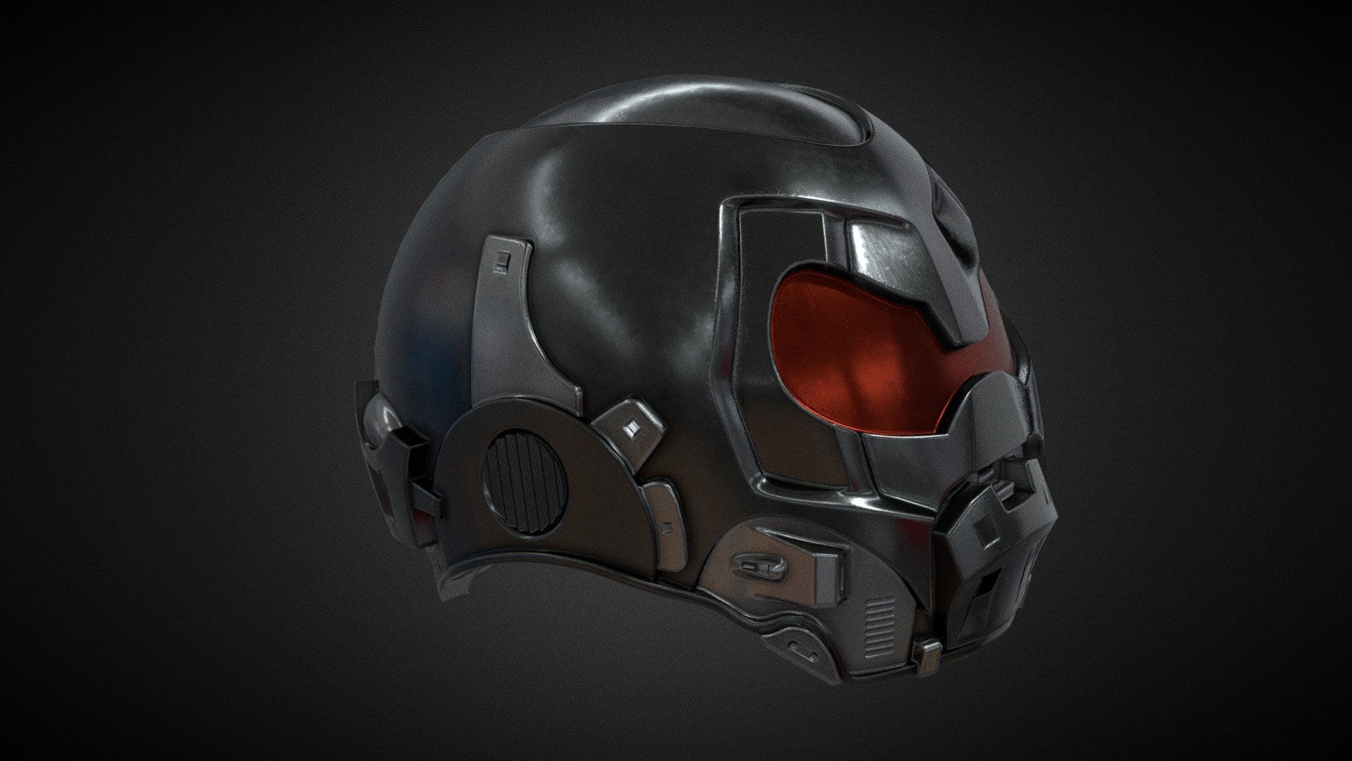 Black helmet 2 3d model