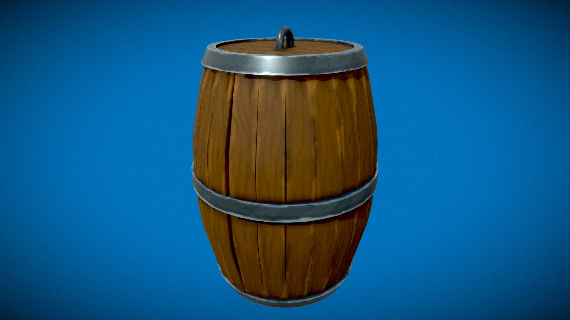 Stylised Wooden Barrel 3d model