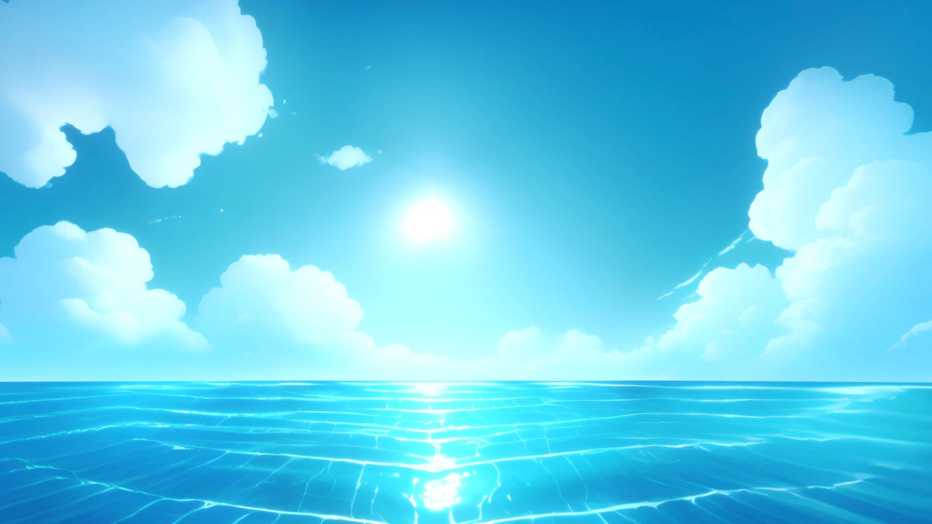 Stylized Cloudy Sky And Ocean 3d model