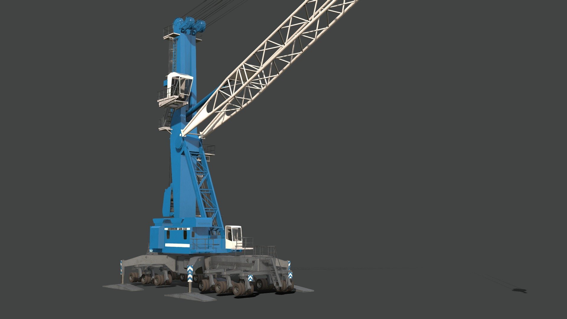 Mobile harbour crane LHM 250 3d model