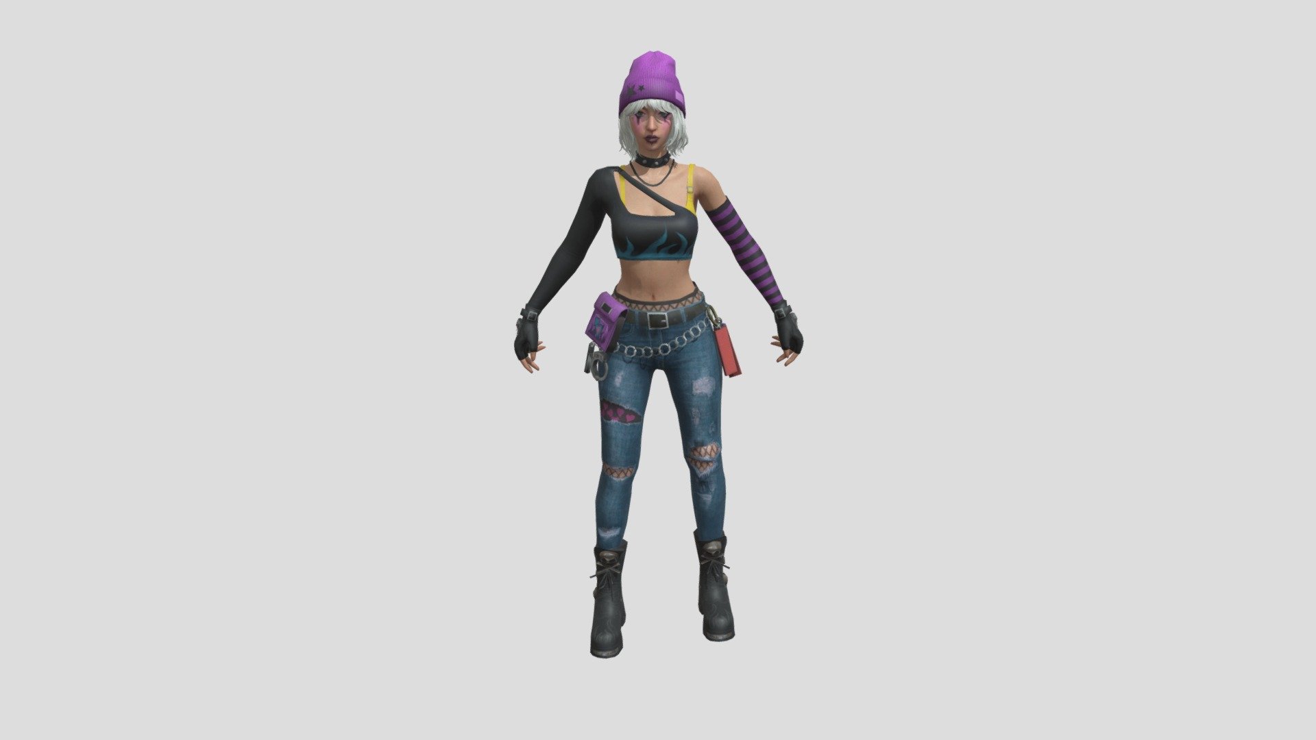 Dasha Free fire character 3d model