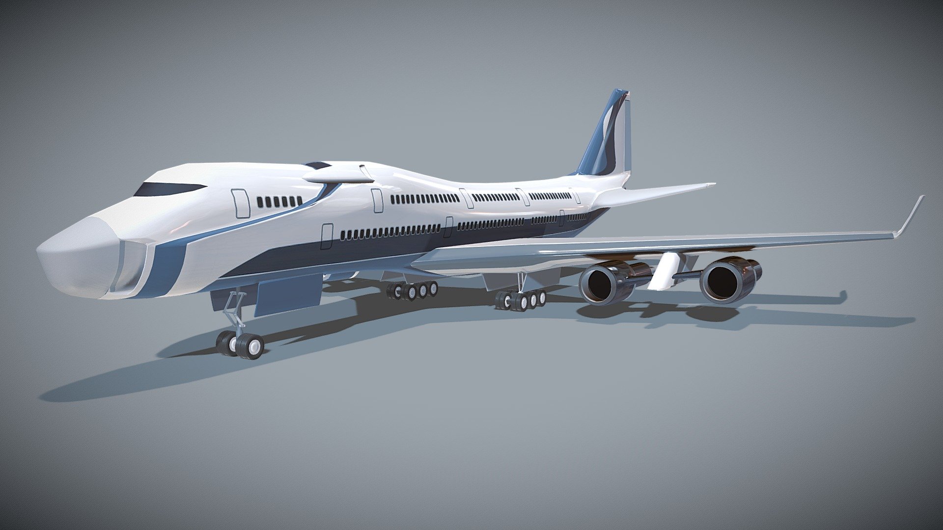 Futuristic commercial jet concept 3d model