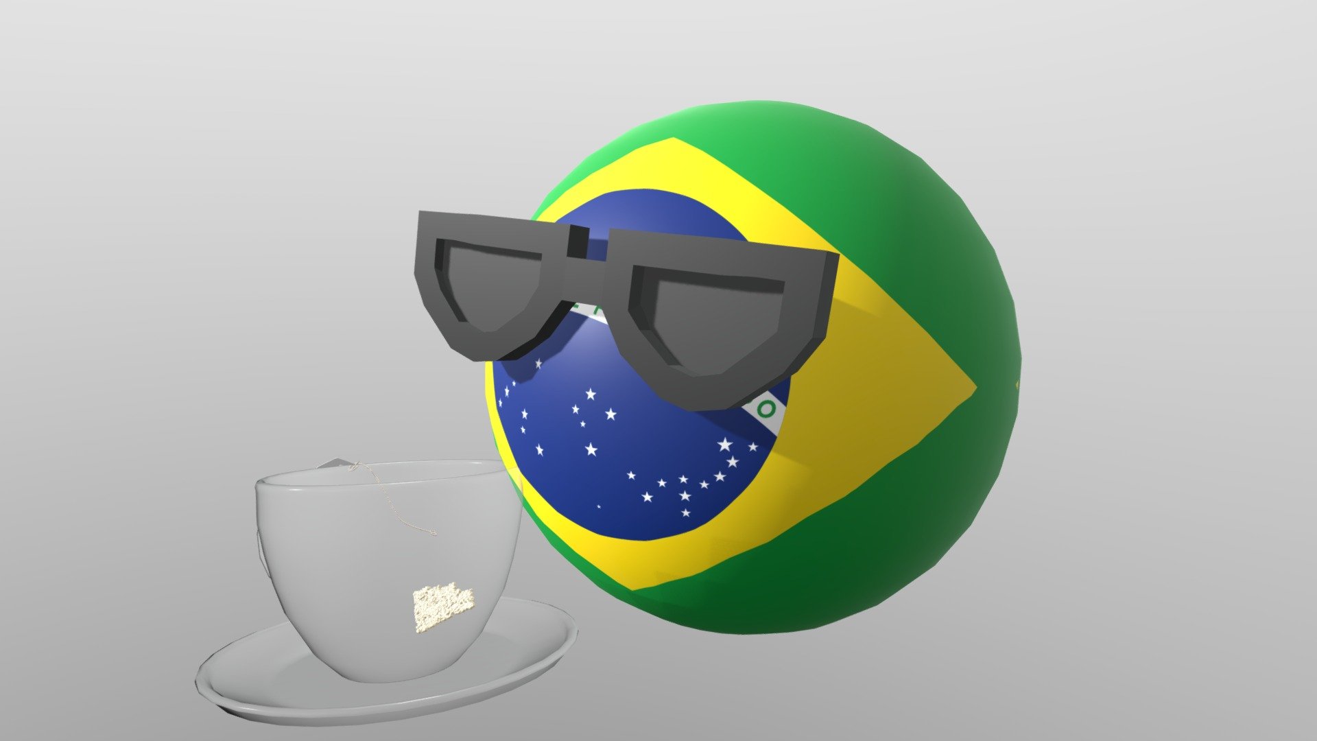 Countryballs Brasil 3d model