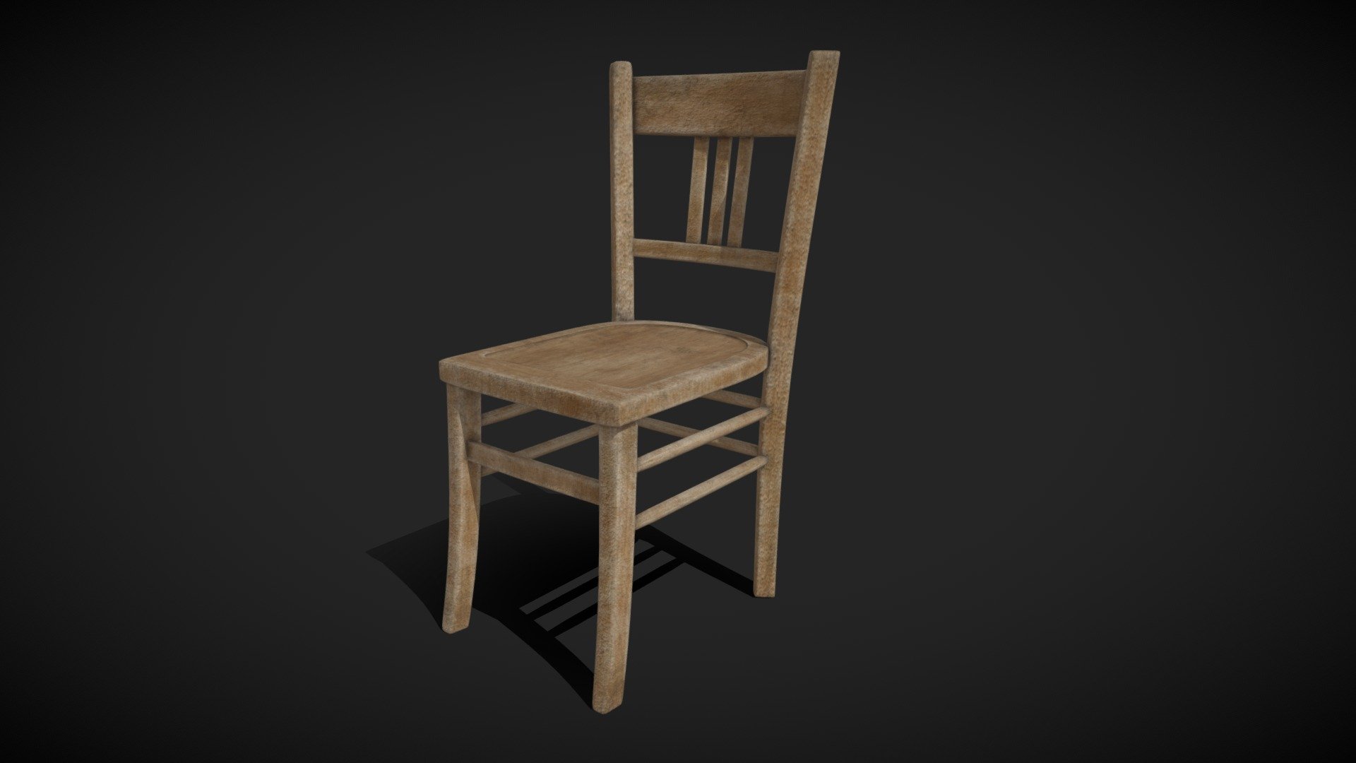 Chair (old Wooden) 3d model