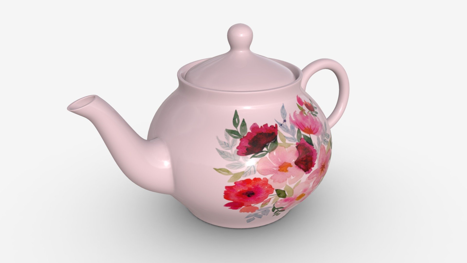 Classic Ceramic Teapot 03 3d model