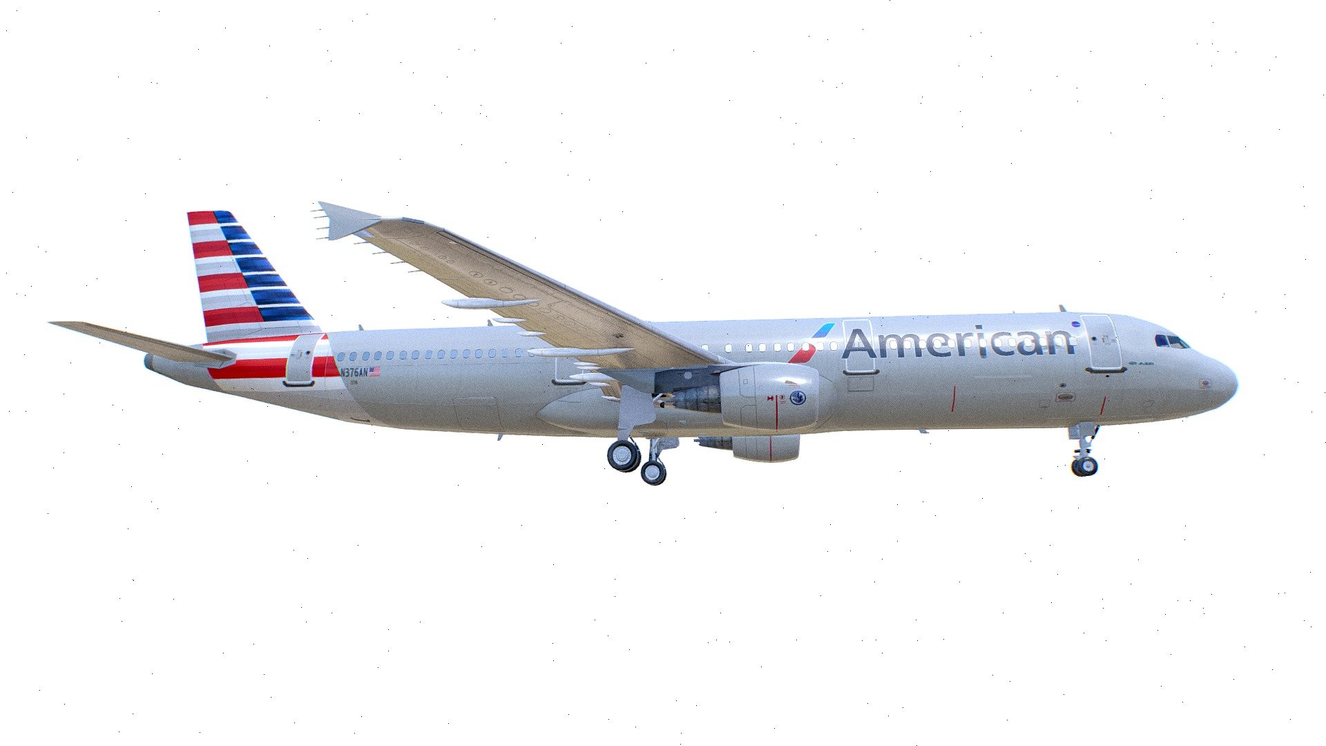 Airbus A-321 American Airlines 3d model